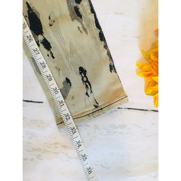 80's Style Acid Wash High Rise Skinny Twig Silence + Noise Sz 26 Black & White - Picture 4 of 7